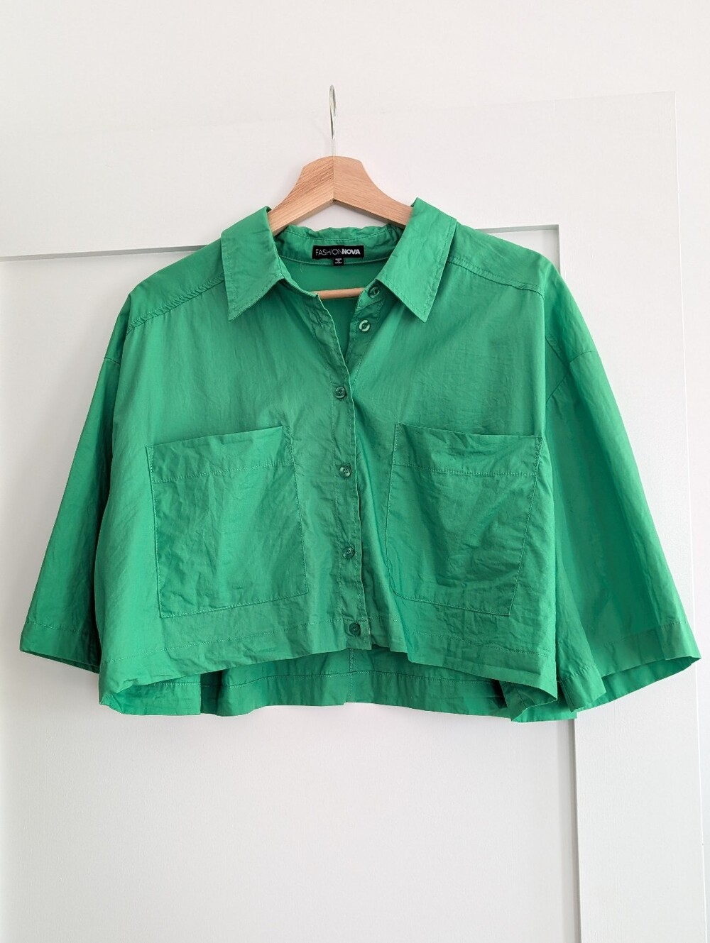 Fashion Nova Green Button Down Shirt
